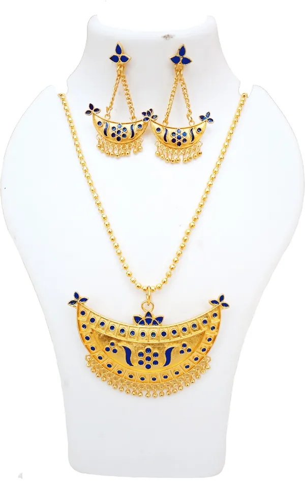Assamese_Traditional_Blue_Colour_Japi_Jewellery_Set_For_Women